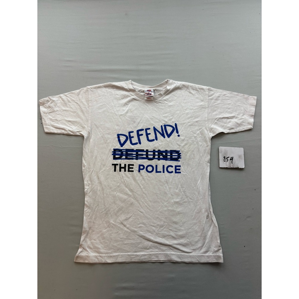 Bayside Defend The Police Graphic Tee White Made in USA Small